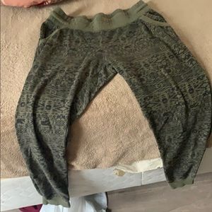 green patterned joggers